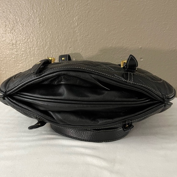 Marc Jacobs Quilted Leather Satchel Tote Black Gold Hardware Made in Italy - Picture 7 of 17